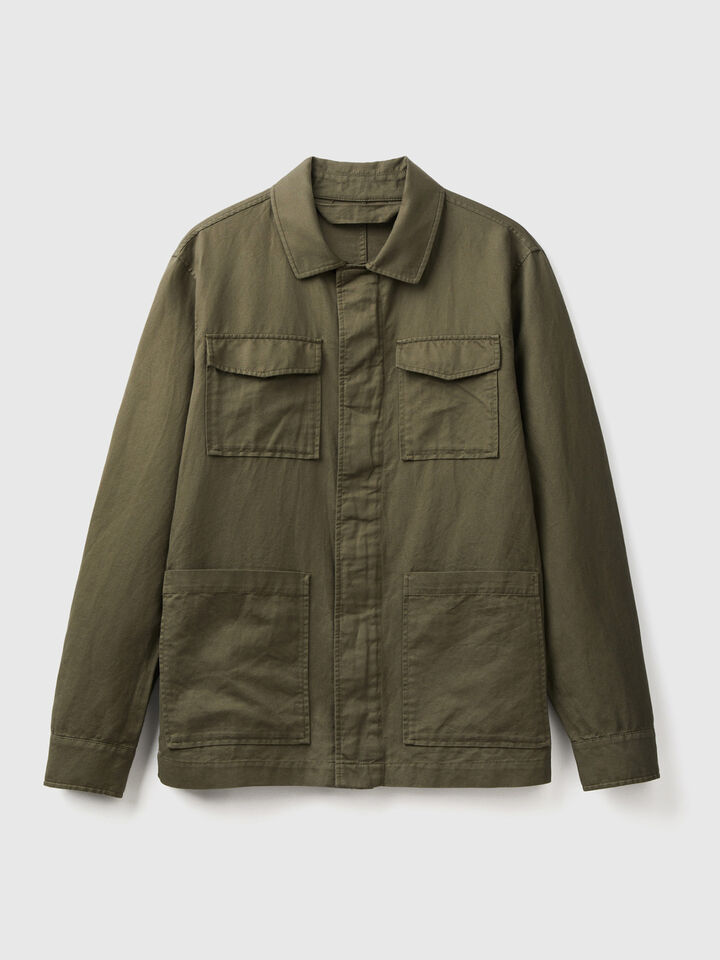 Jacket in linen blend image number 1