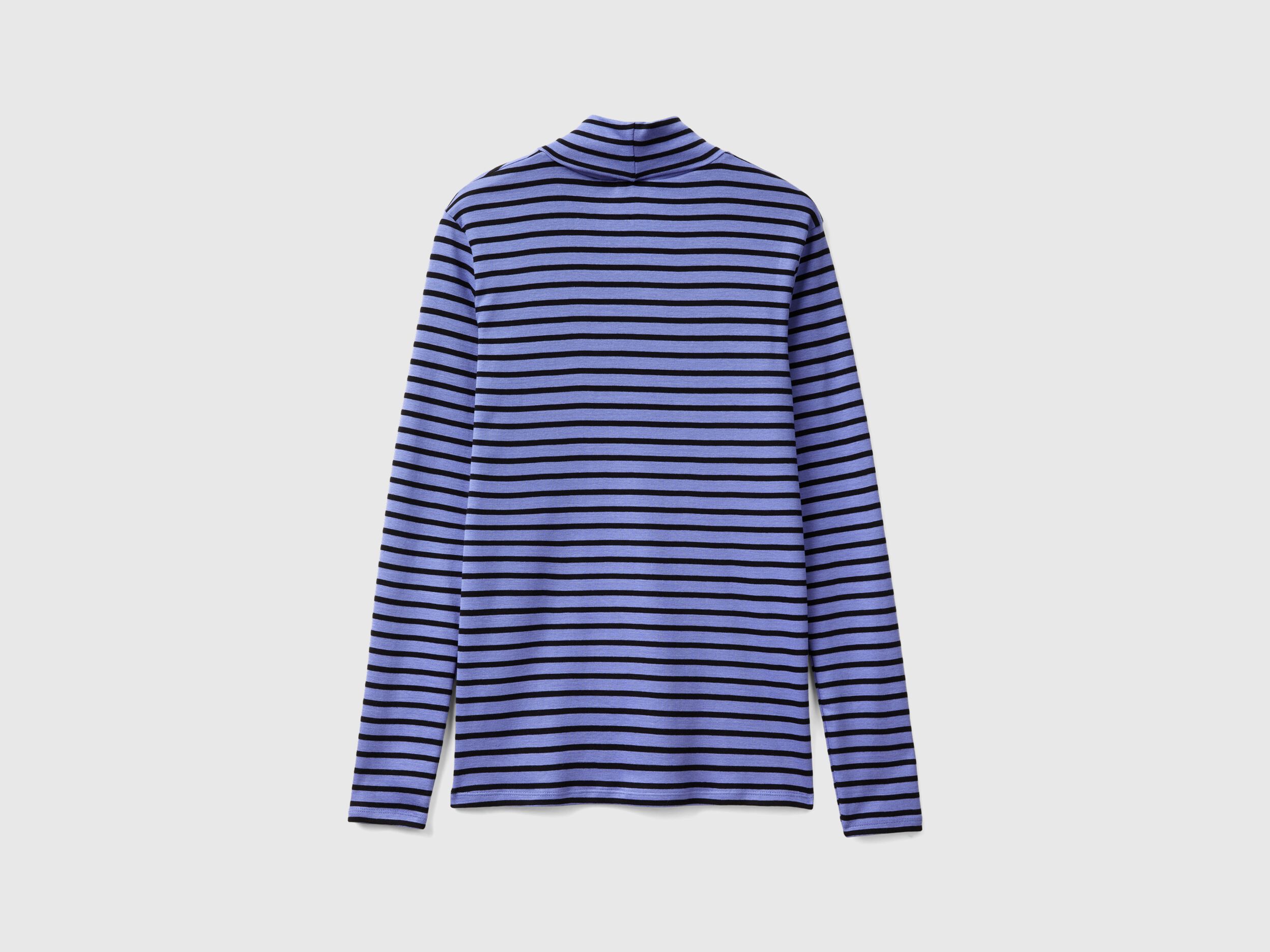 Striped turtleneck t shirt Periwinkle Benetton