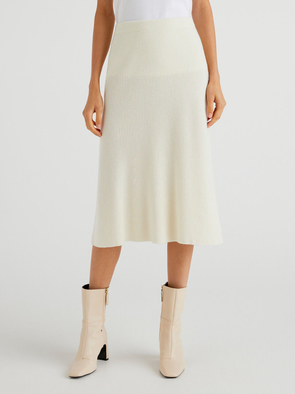 United Colors of Benetton Asymmetry Skirt white casual look Fashion Skirts Asymmetry Skirts 