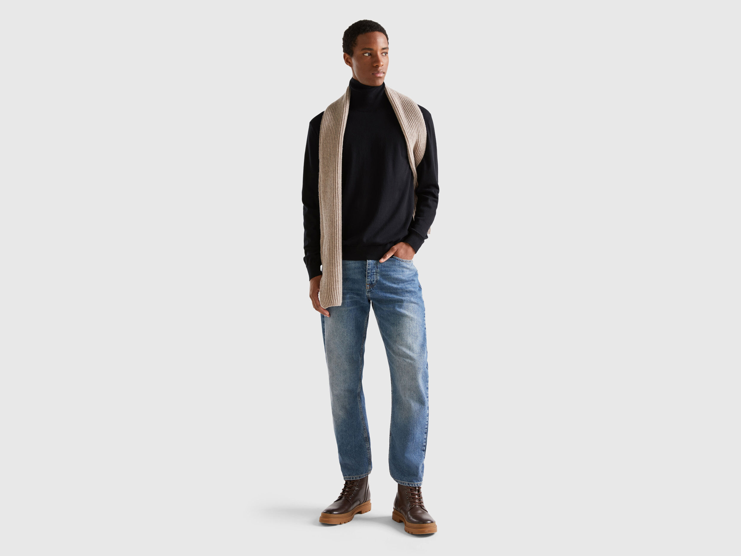 Turtleneck scarf mens 2025