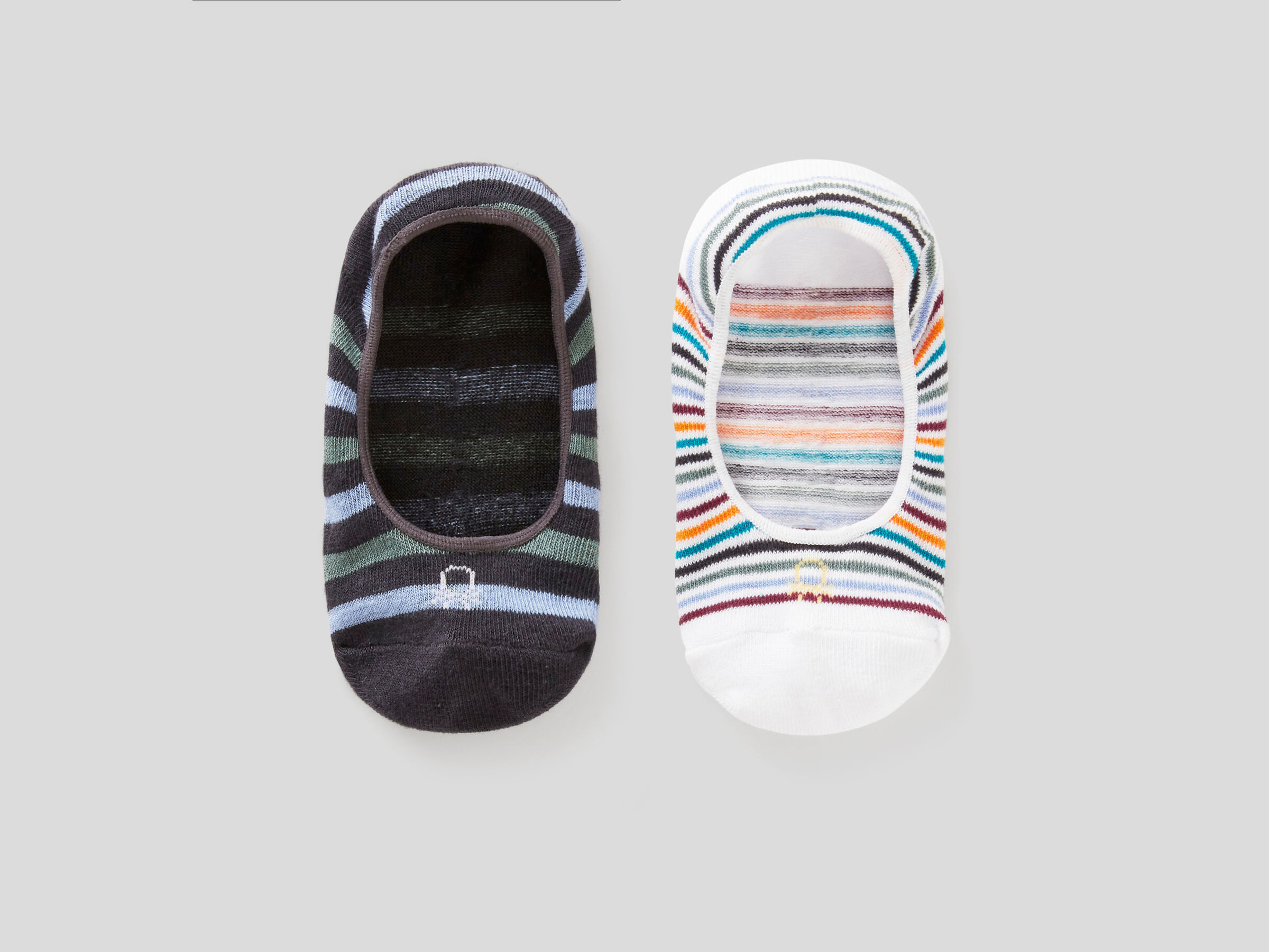 Dos pares de calcetines pinkies de rayas Multi-color | Benetton
