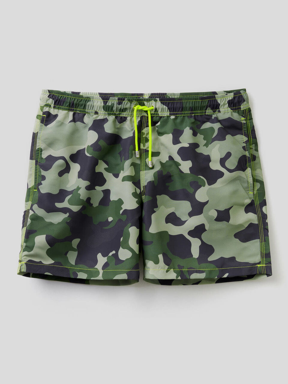 Pattern print swim trunks image number 1