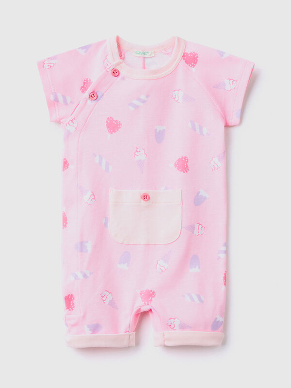 Patterned romper in organic cotton New Born (0-18 months)