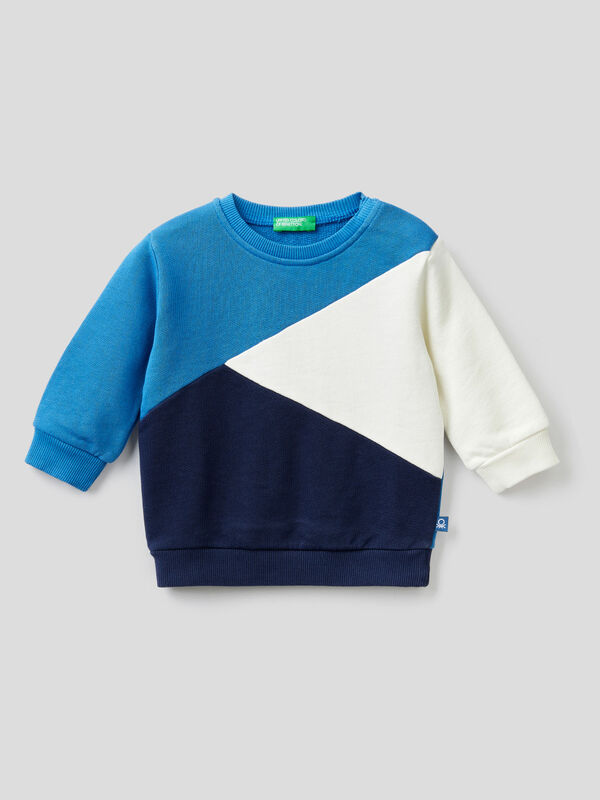 Color block sweatshirt in organic cotton Junior Boy