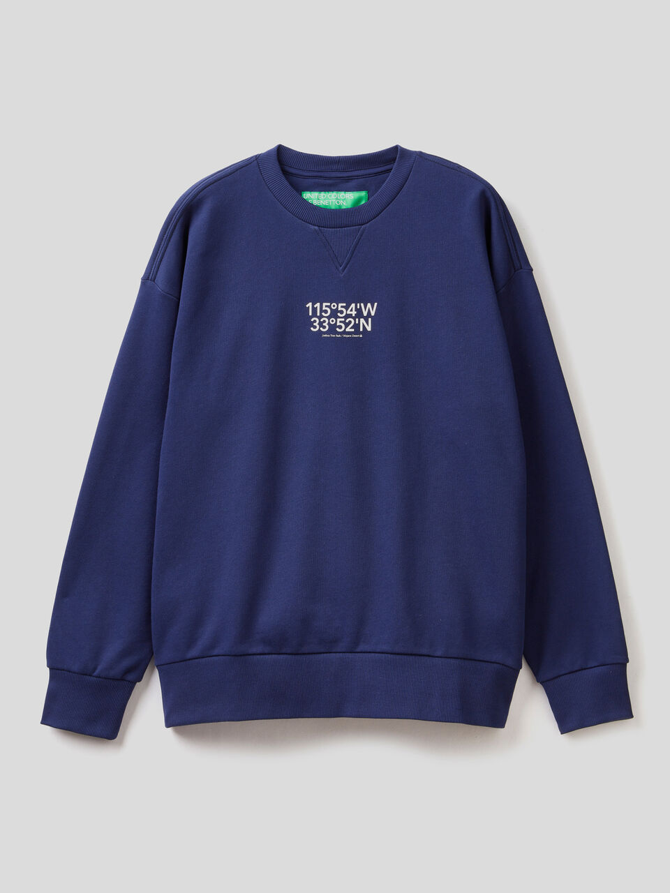 Blue sweatshirt in organic cotton - Dark Blue