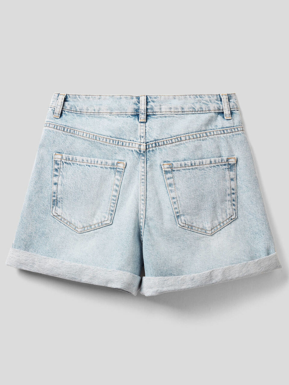 100% cotton denim shorts image number 2