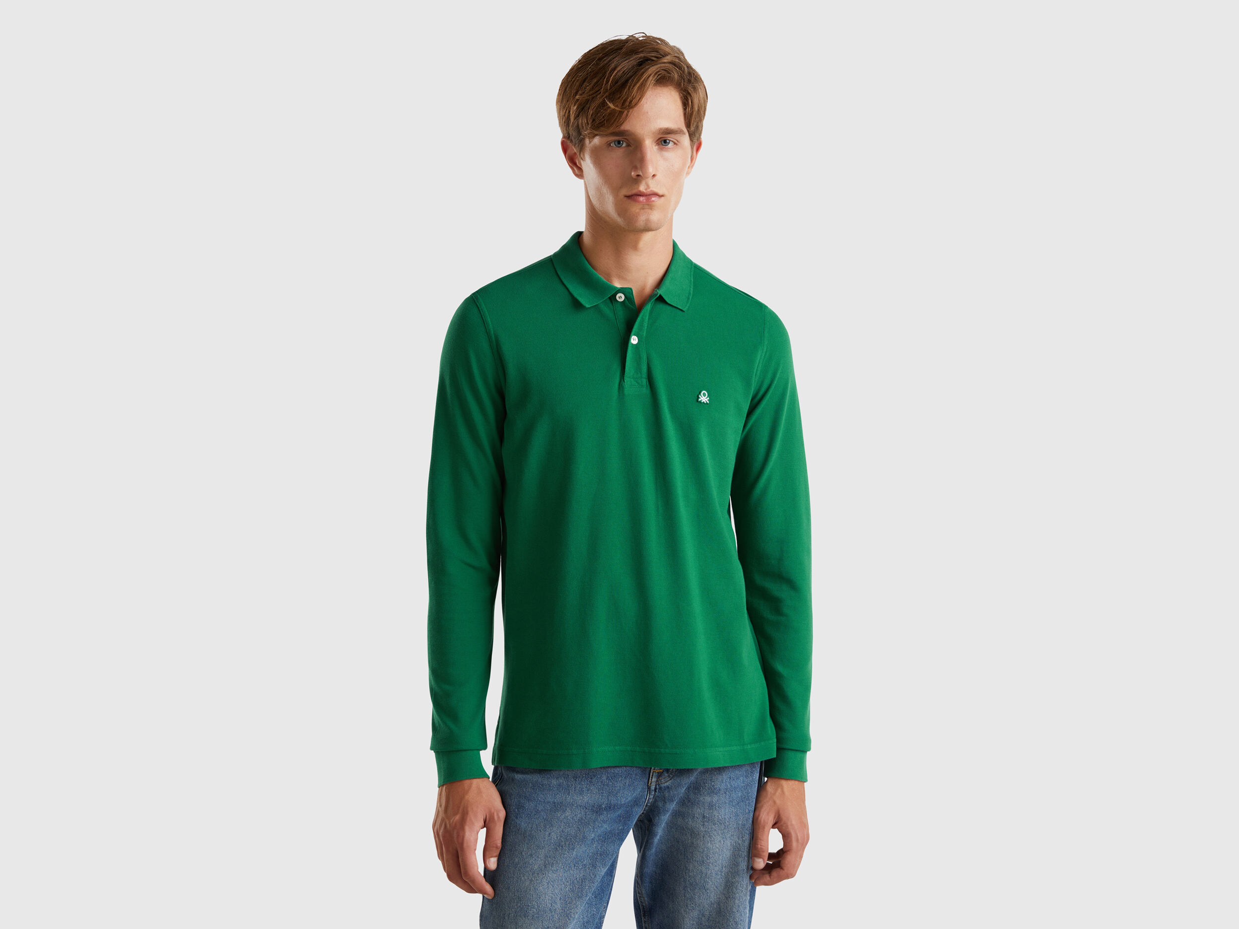 Benetton long sleeve polo shirt shop