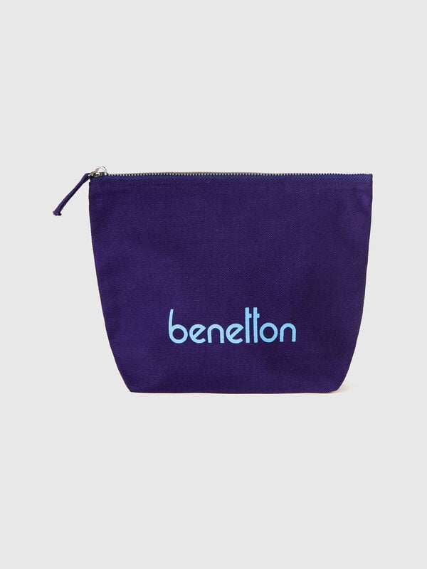 Blue clutch in pure cotton