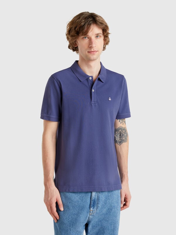 Blue slim fit polo Men