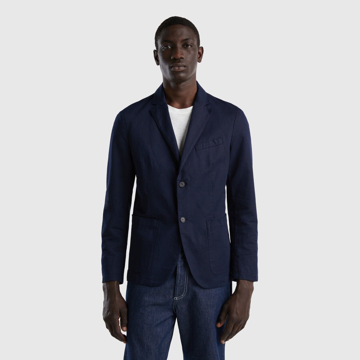 Navy blue linen best sale blazer