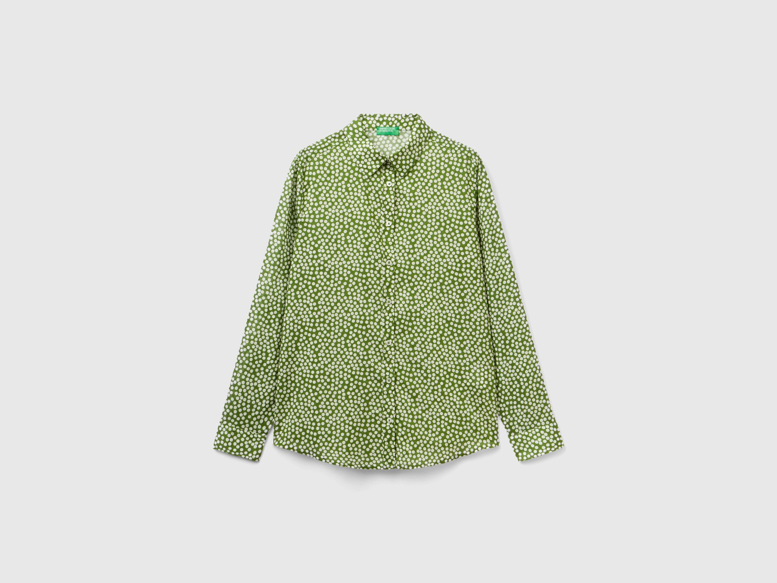 Green shirt with white polka dots Green Benetton