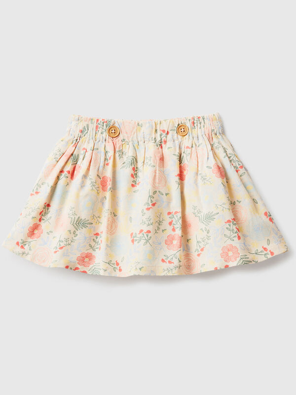 Floral skirt in sustainable viscose New Born (0-18 months)