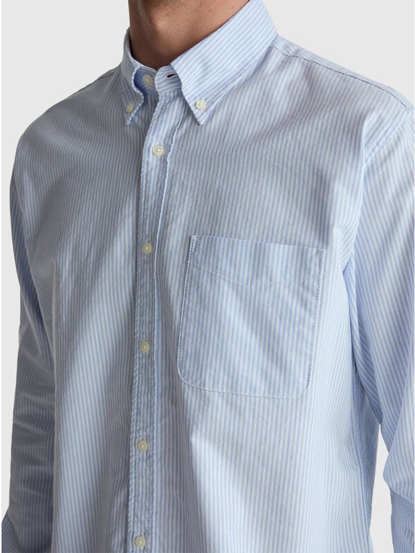Striped regular fit button-down shirt Men