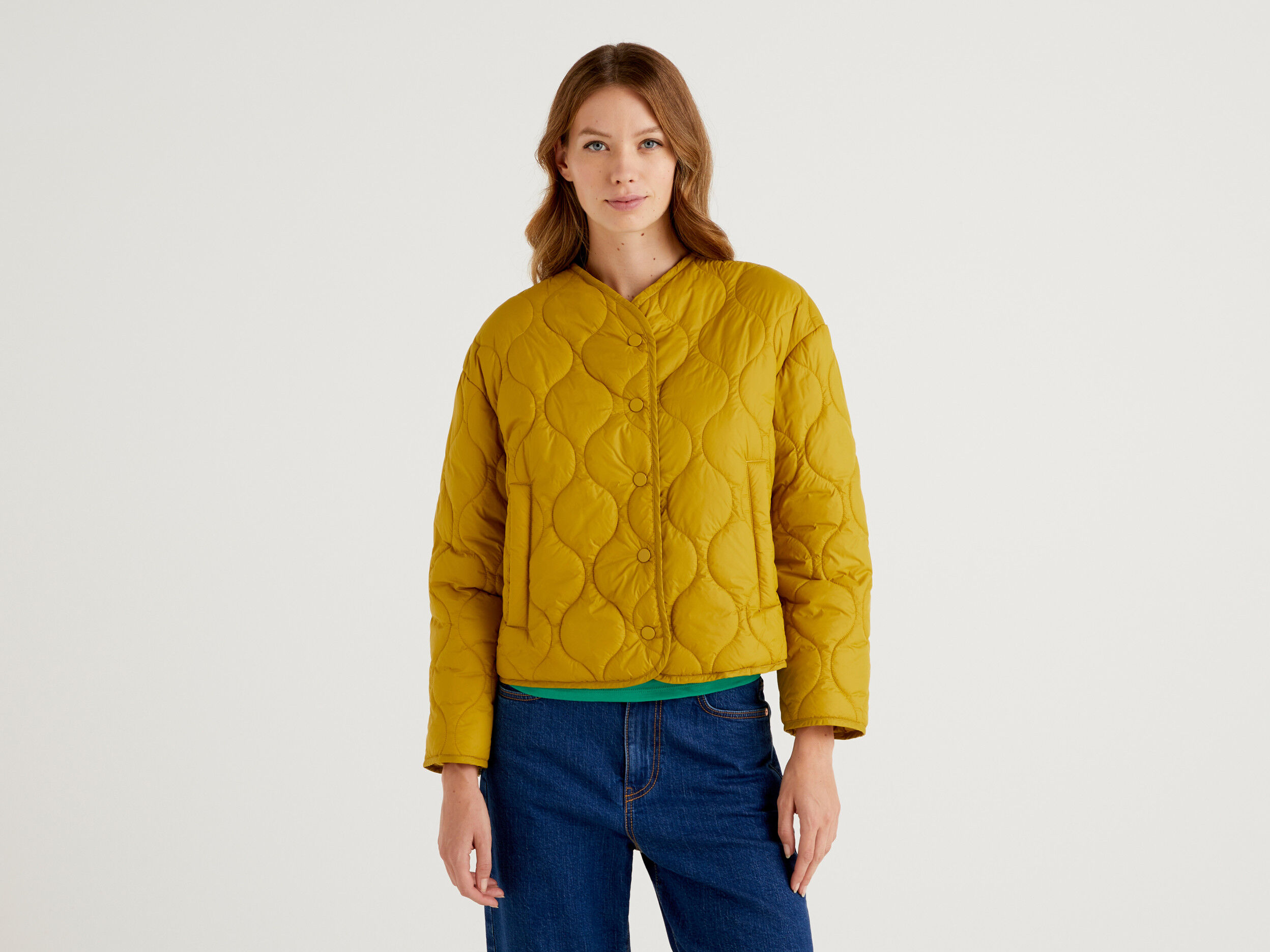 Yellow quilted clearance jacket