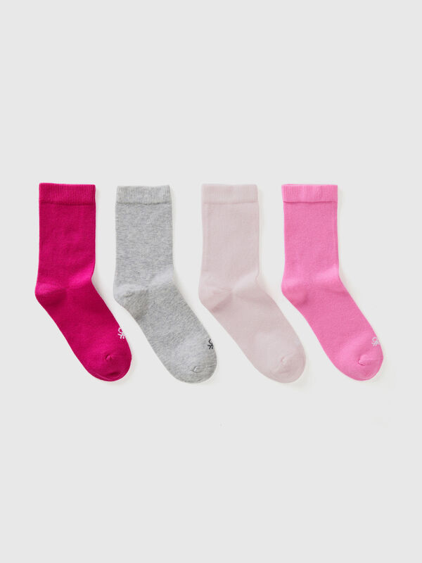 Cuatro pares de calcetines de algodón orgánico elástico Niño