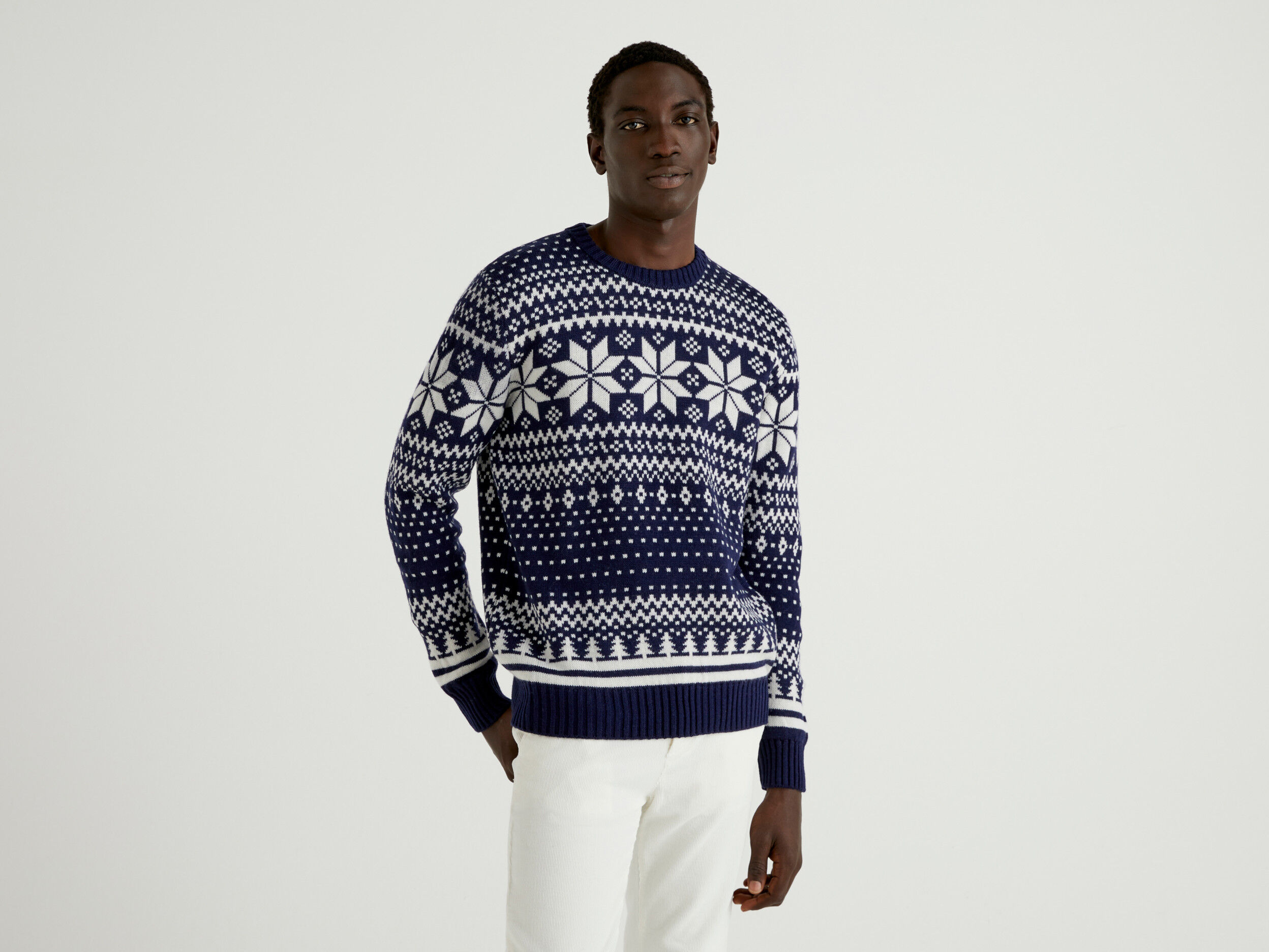 Jacquard sweater mens cheap