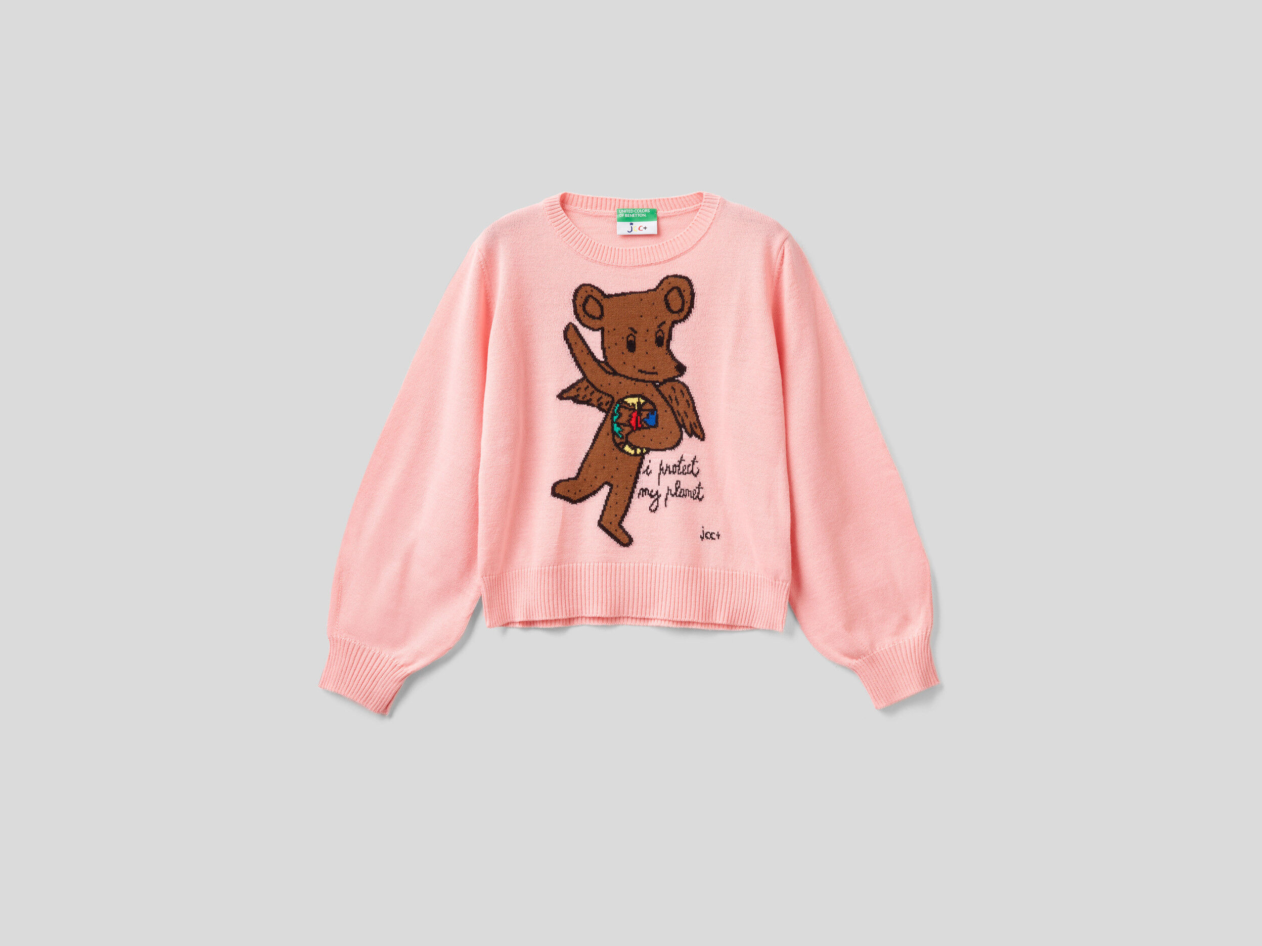 Pink teddy bear sweater on sale