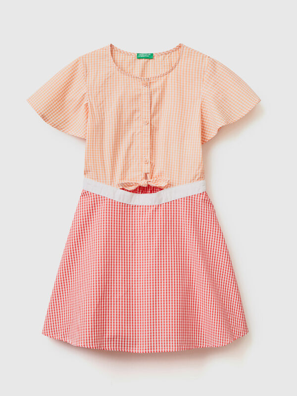 Vestido de vichy de 100 % algodón