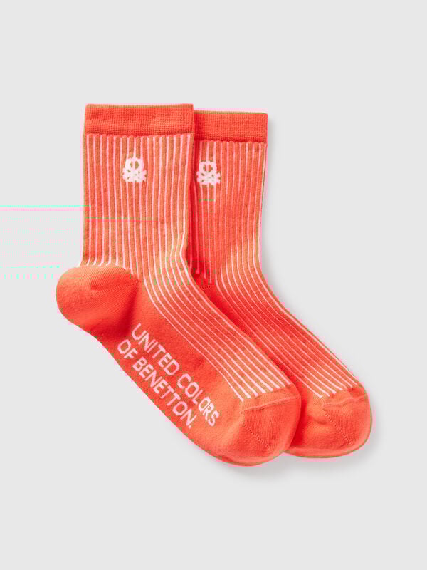 Orange striped socks