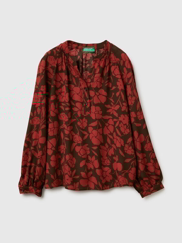 Blusa coreana con estampado floral Blusa coreana con estampado floral Mujer