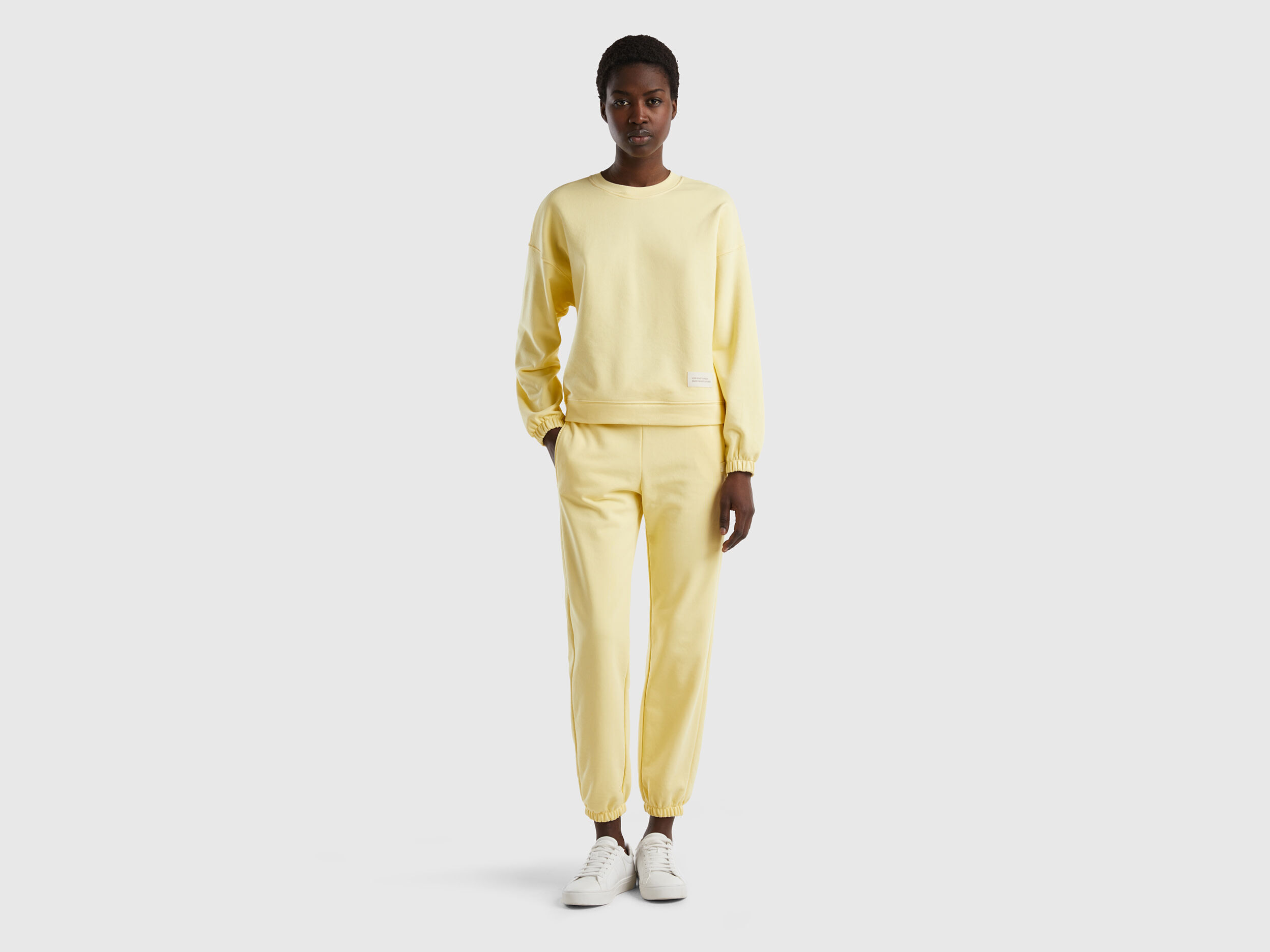 Yellow sweatpants sale and sweatshirt
