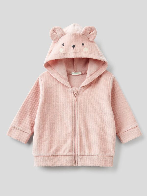 Sweatshirt in chenille with hood New Born (0-18 months)