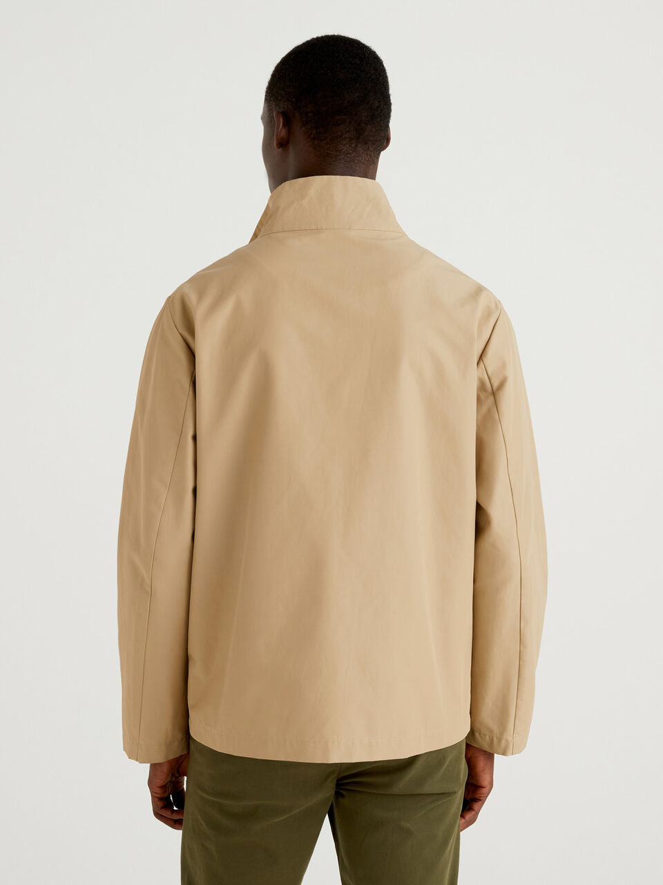 Jacket with zip and buttons - Beige