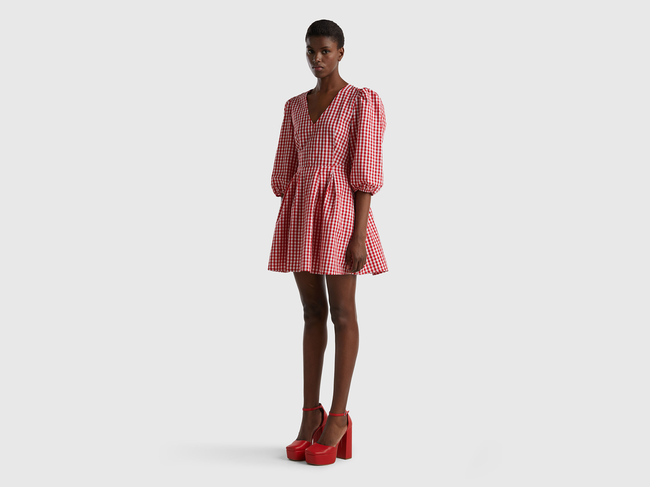 Short gingham dress clearance