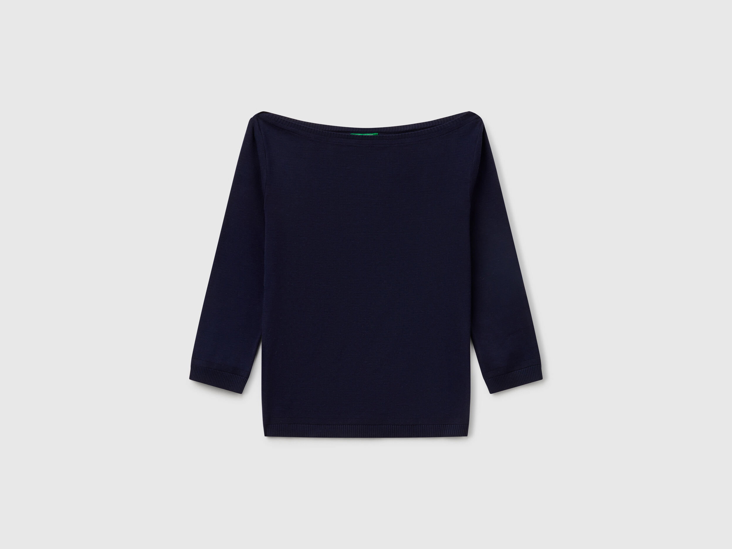 最旬トレンドパンツ neck boat with sweater blue Midnight - Benetton | Blue Dark ワンピース