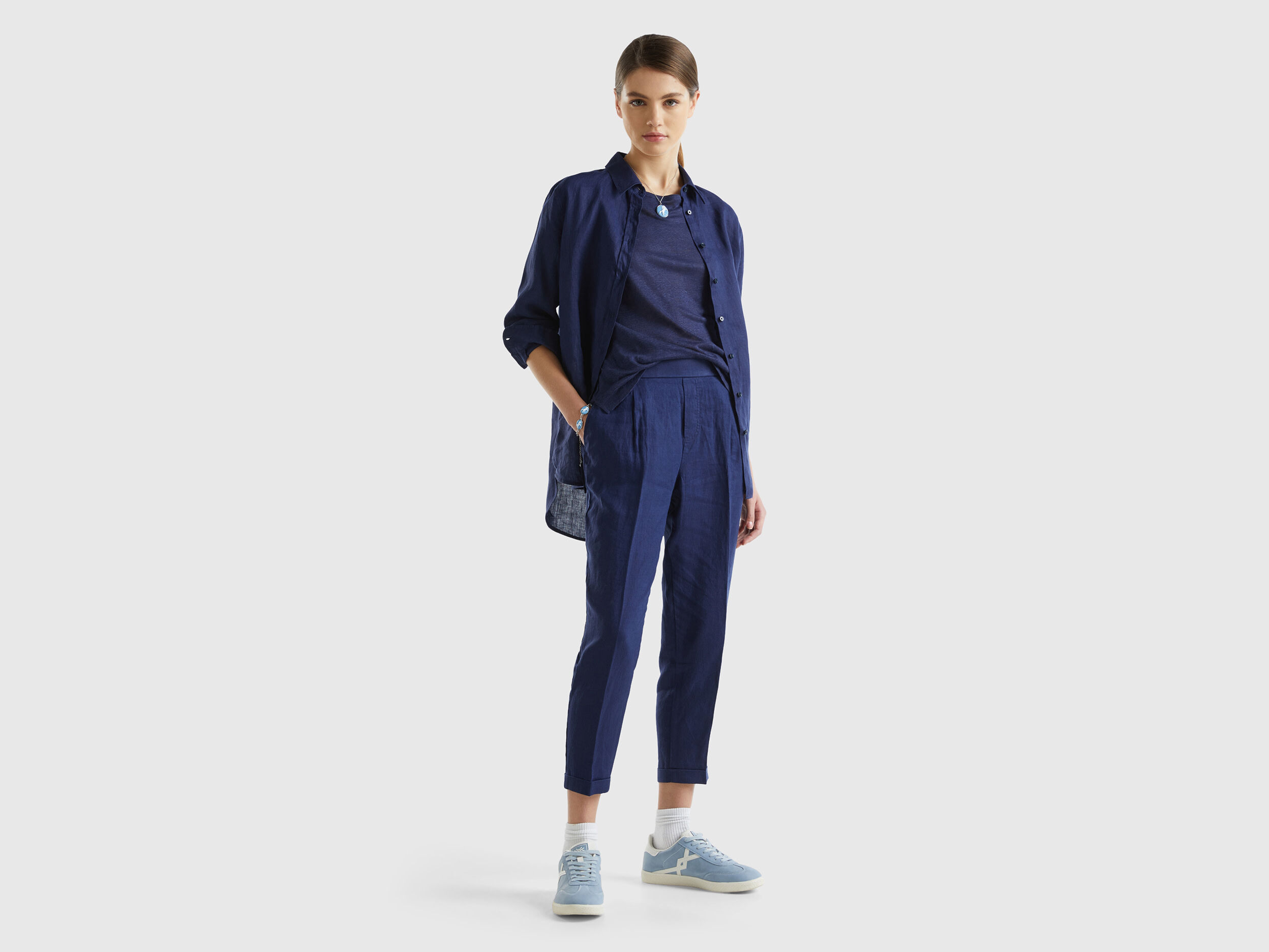 Pantaloni lino donna discount