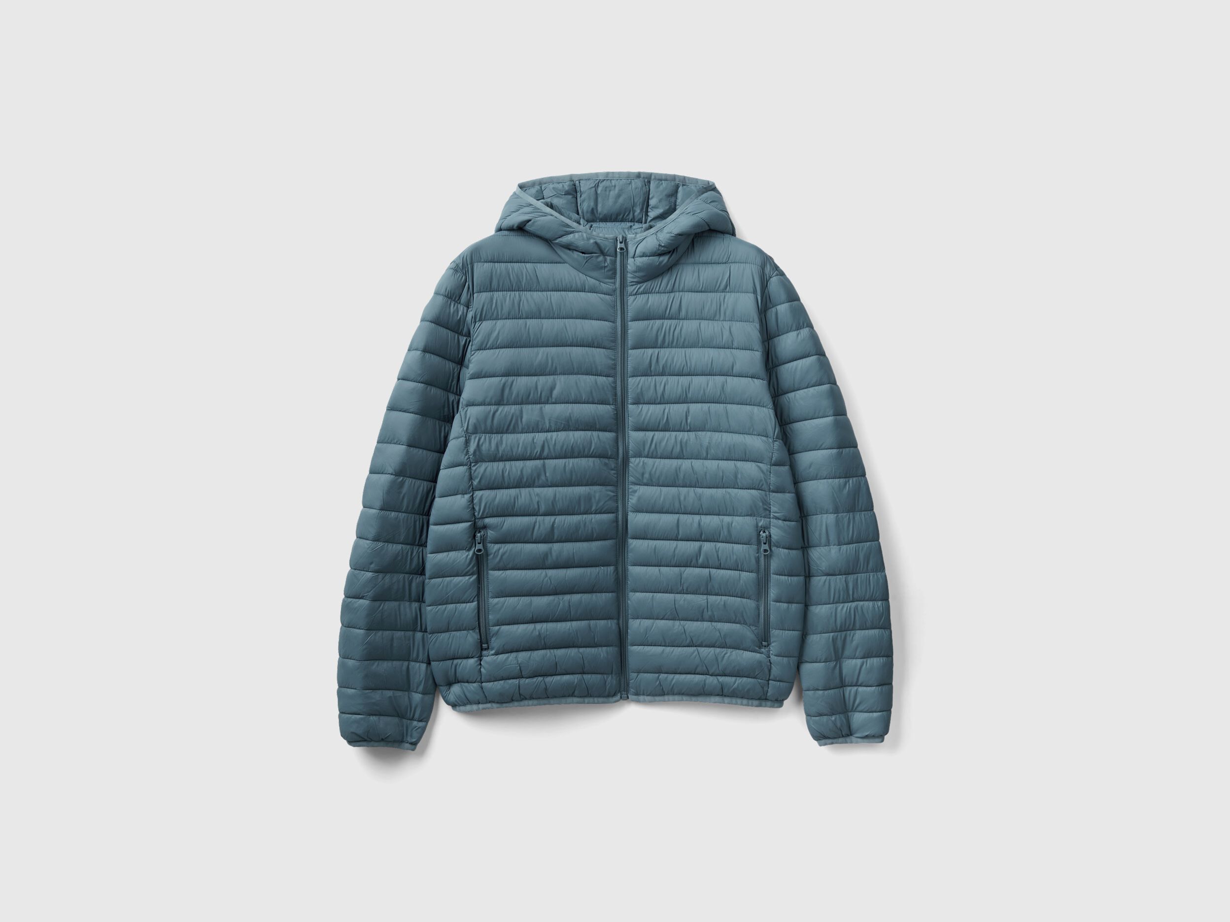 Padded jacket with recycled wadding Sky Blue Benetton