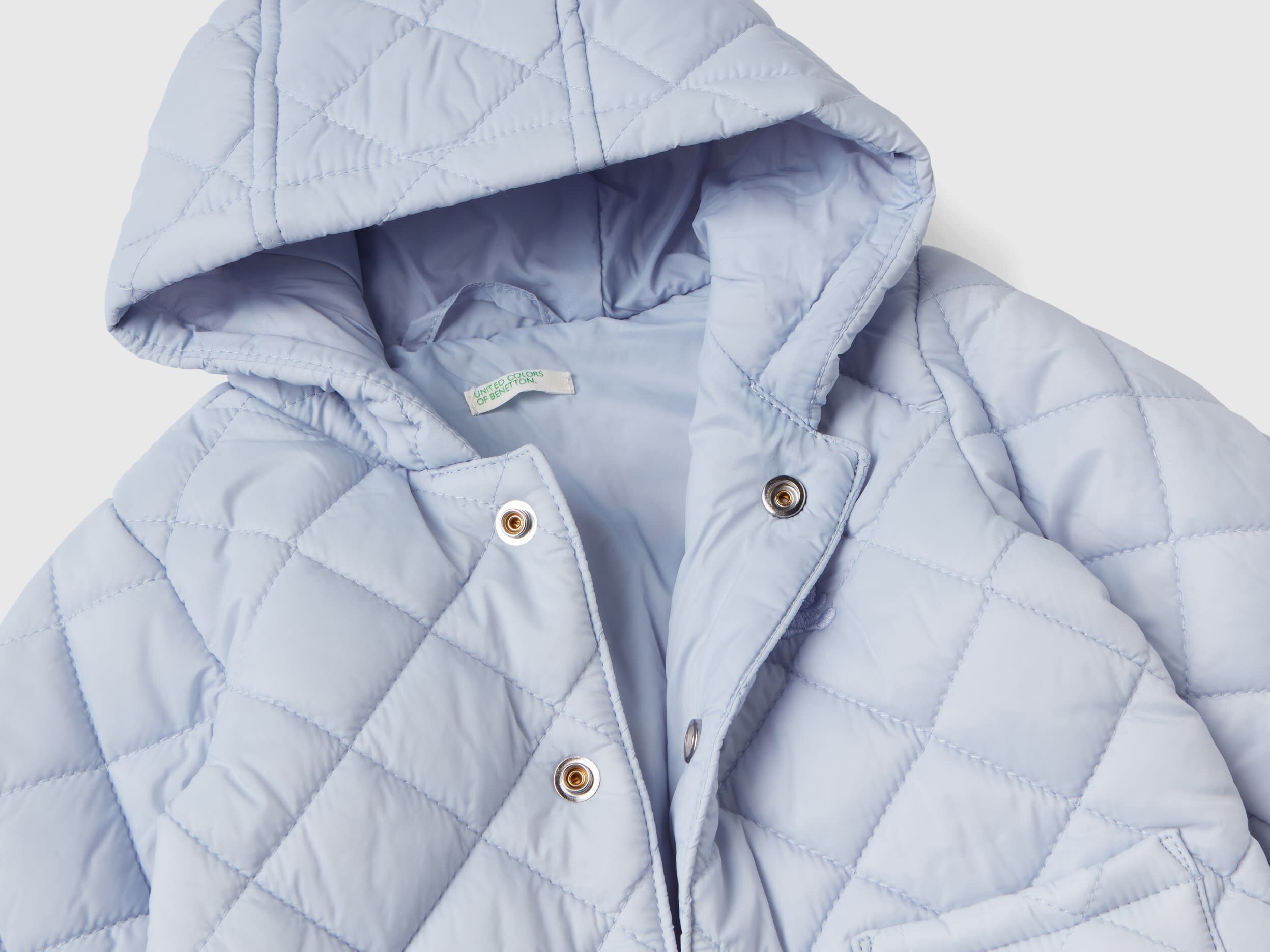 Pale blue quilted jacket sales