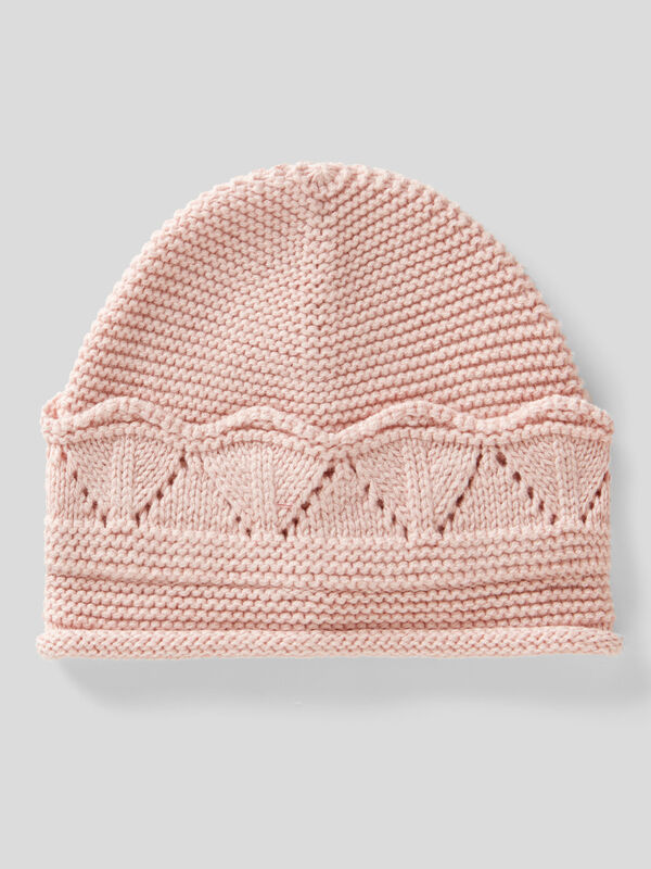 Tricot hat with applique New Born (0-18 months)