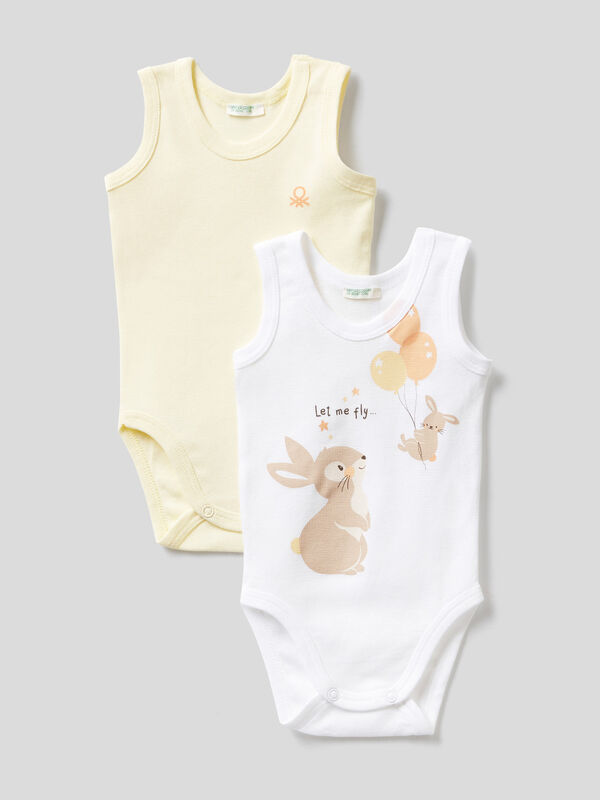 Two bodysuits in pure organic cotton New Born (0-18 months)