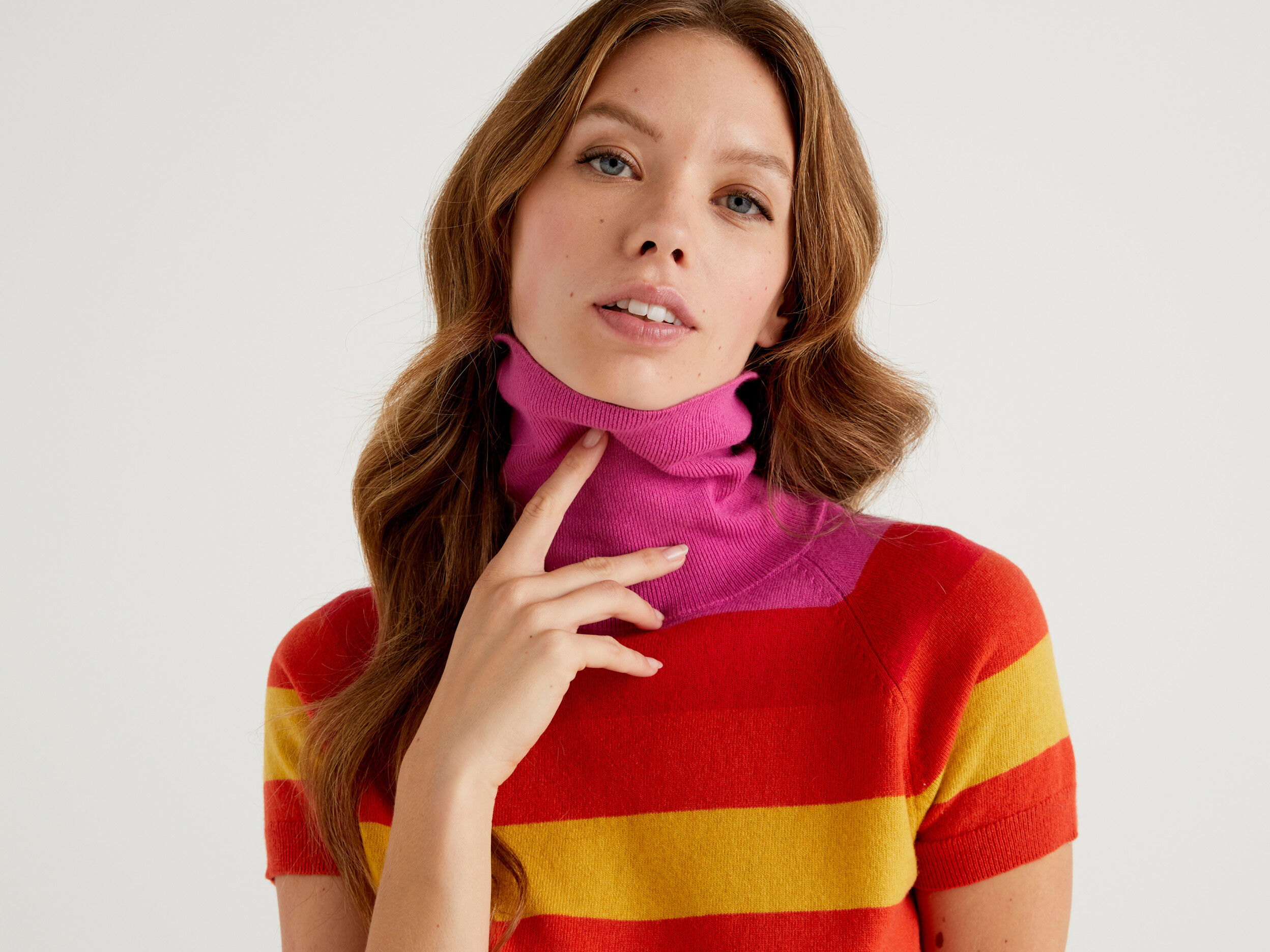 Multi colored striped turtleneck new arrivals