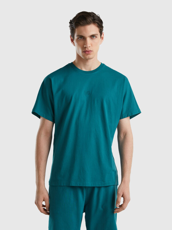 Dark green t-shirt with embroidered logo Men