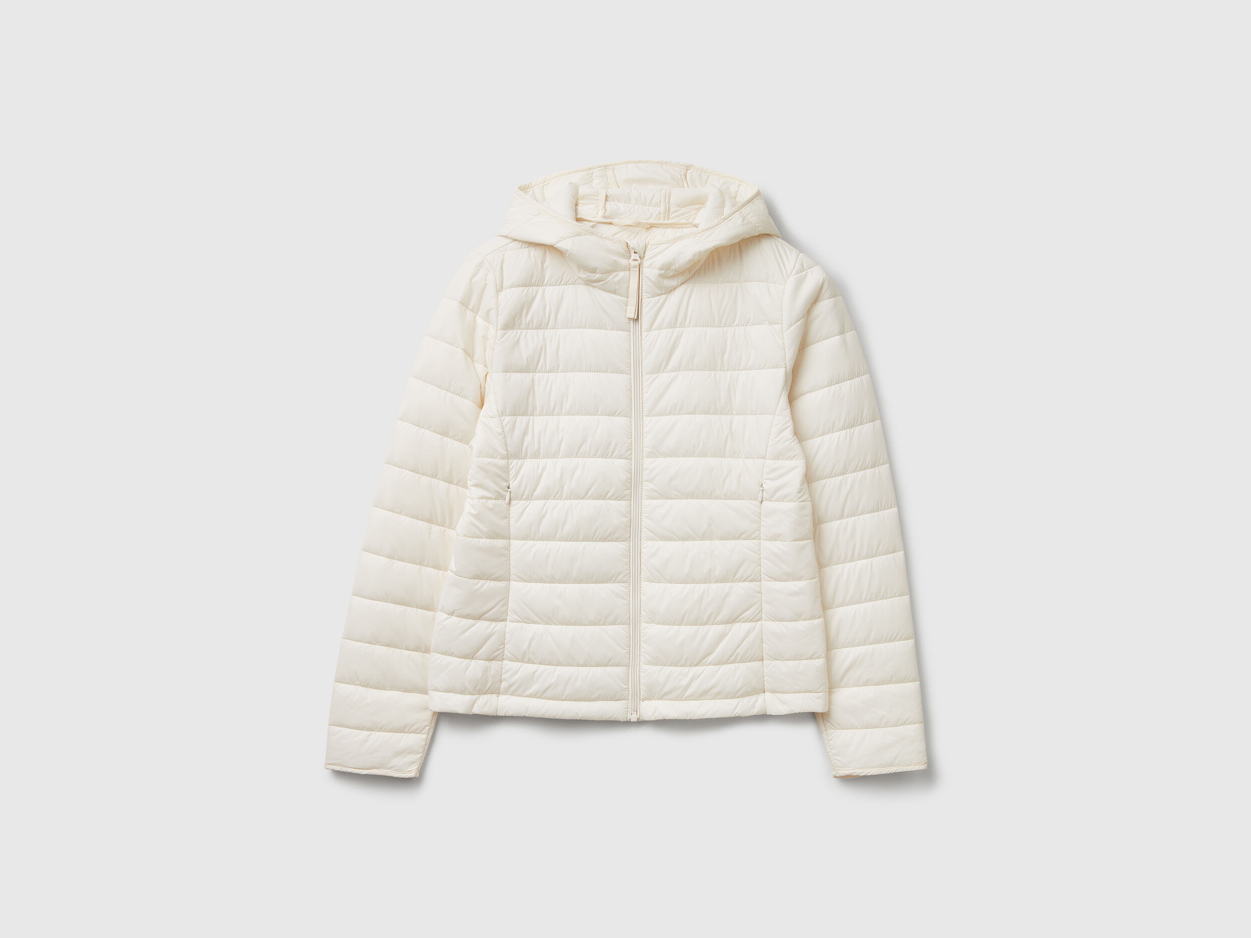 Slim fit padded jacket - Creamy White | Benetton