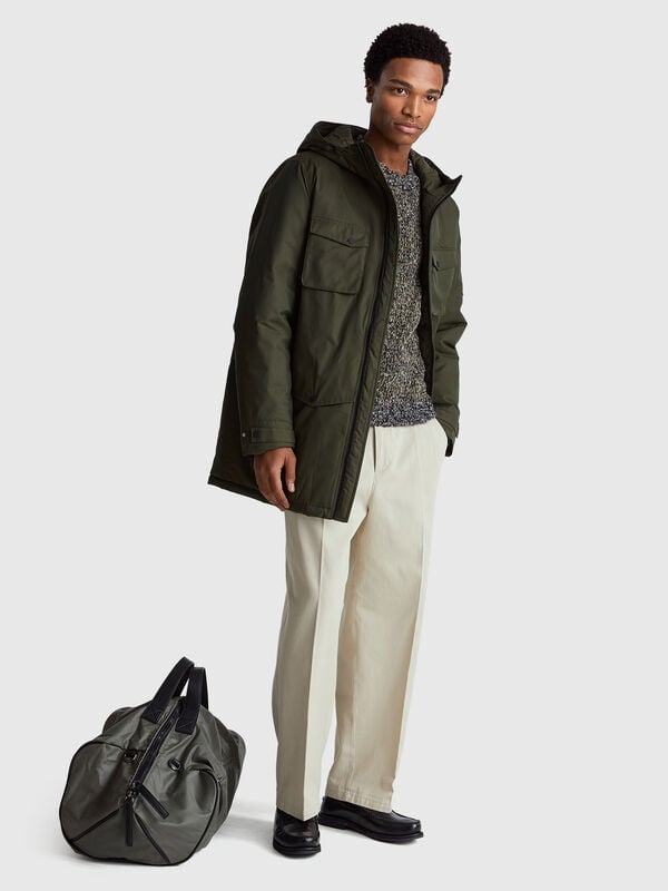 Parka acolchada de algodón y nailon Hombre