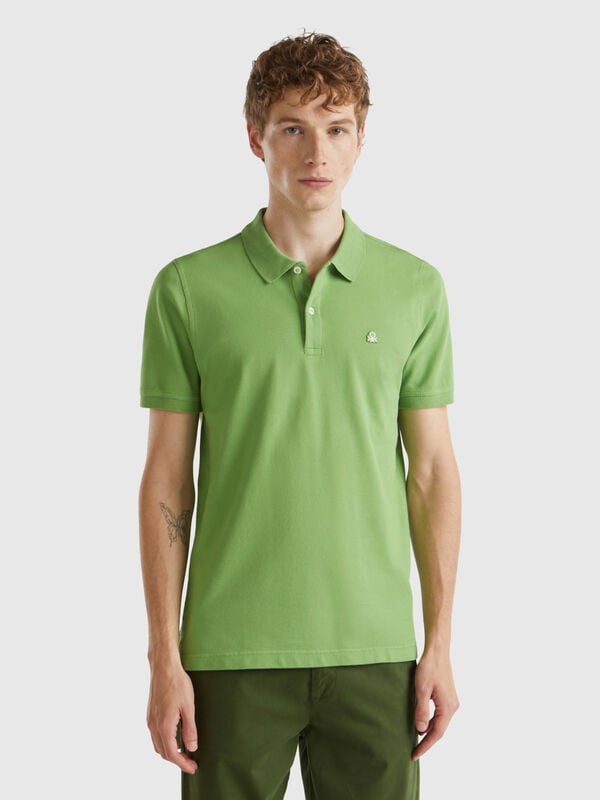 Polo verde aceituna slim fit Hombre