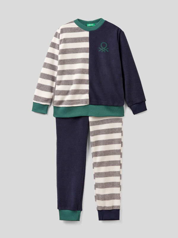 Striped pyjamas in fleece Junior Boy