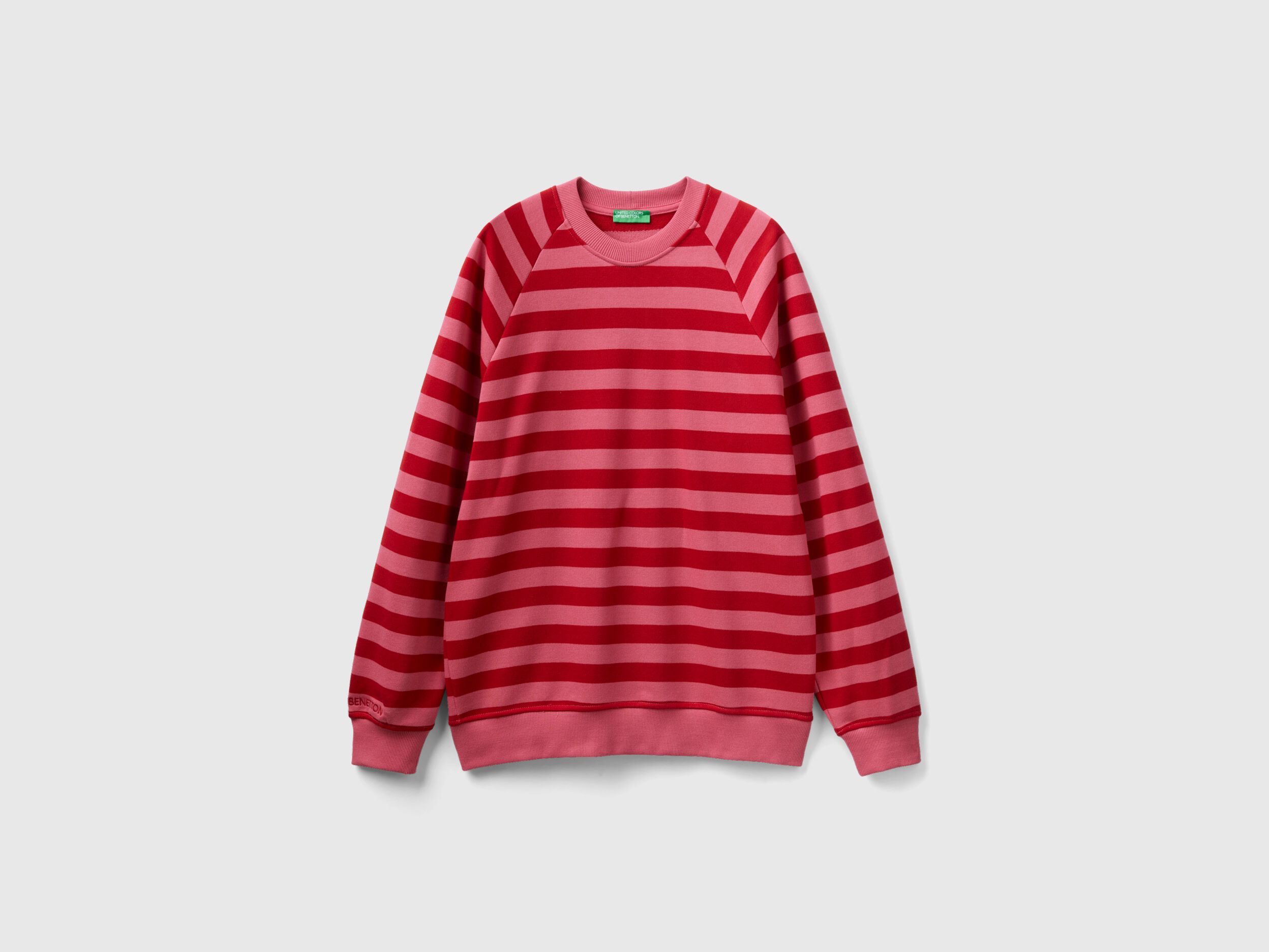 Pink and red striped sweatshirt Multi color Benetton