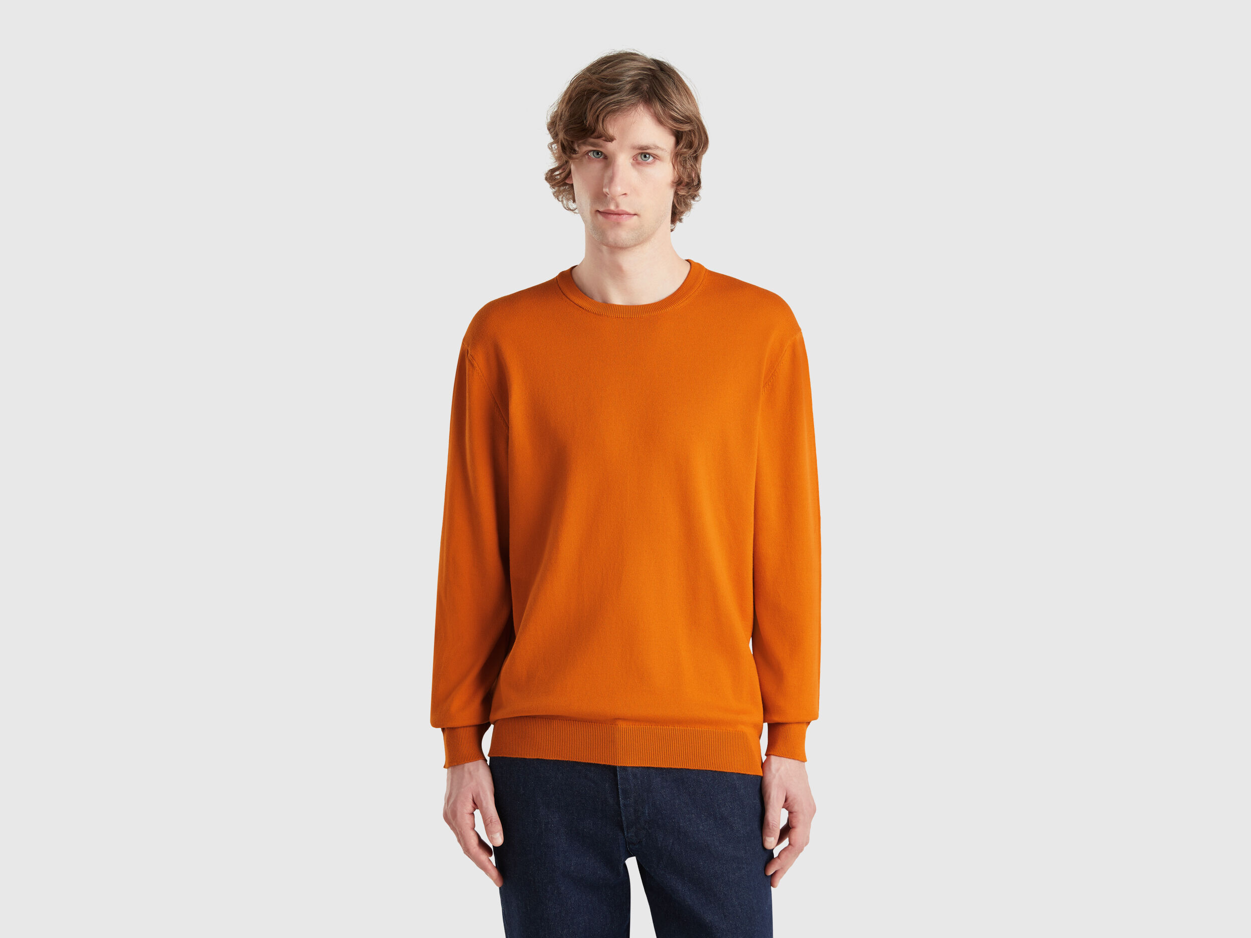 Men's Long Sleeve Cotton Tricot Sweaters | Benetton
