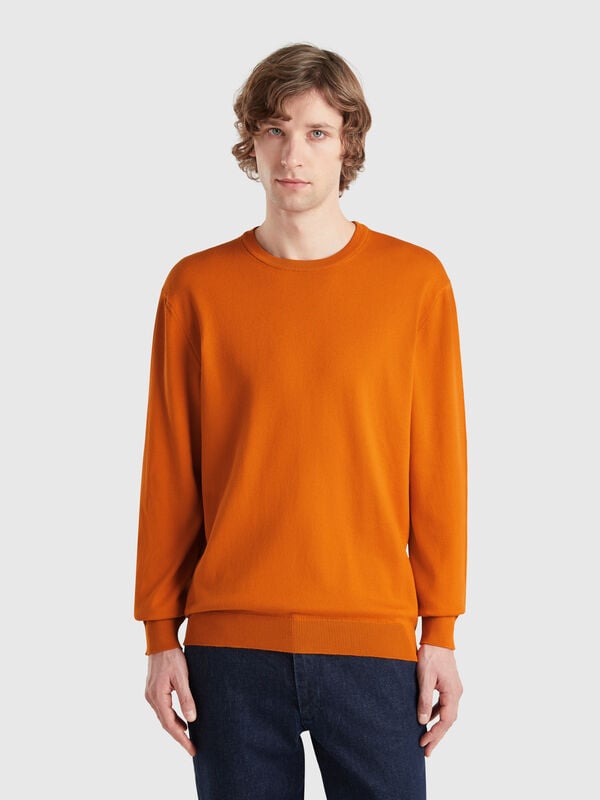 Jersey de cuello redondo de 100% algodón Hombre