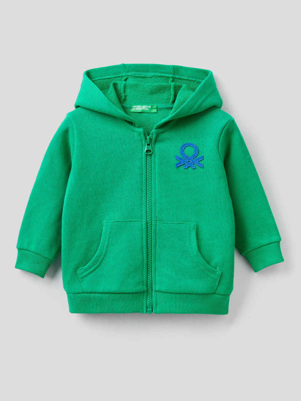 Sudadera de algodón orgánico con cremallera y capucha image number 1