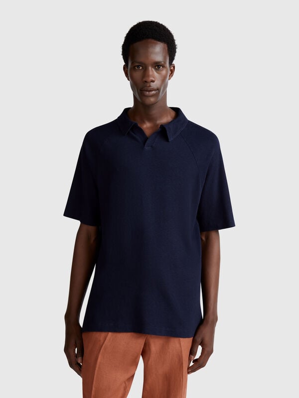 Polo in linen blend Men