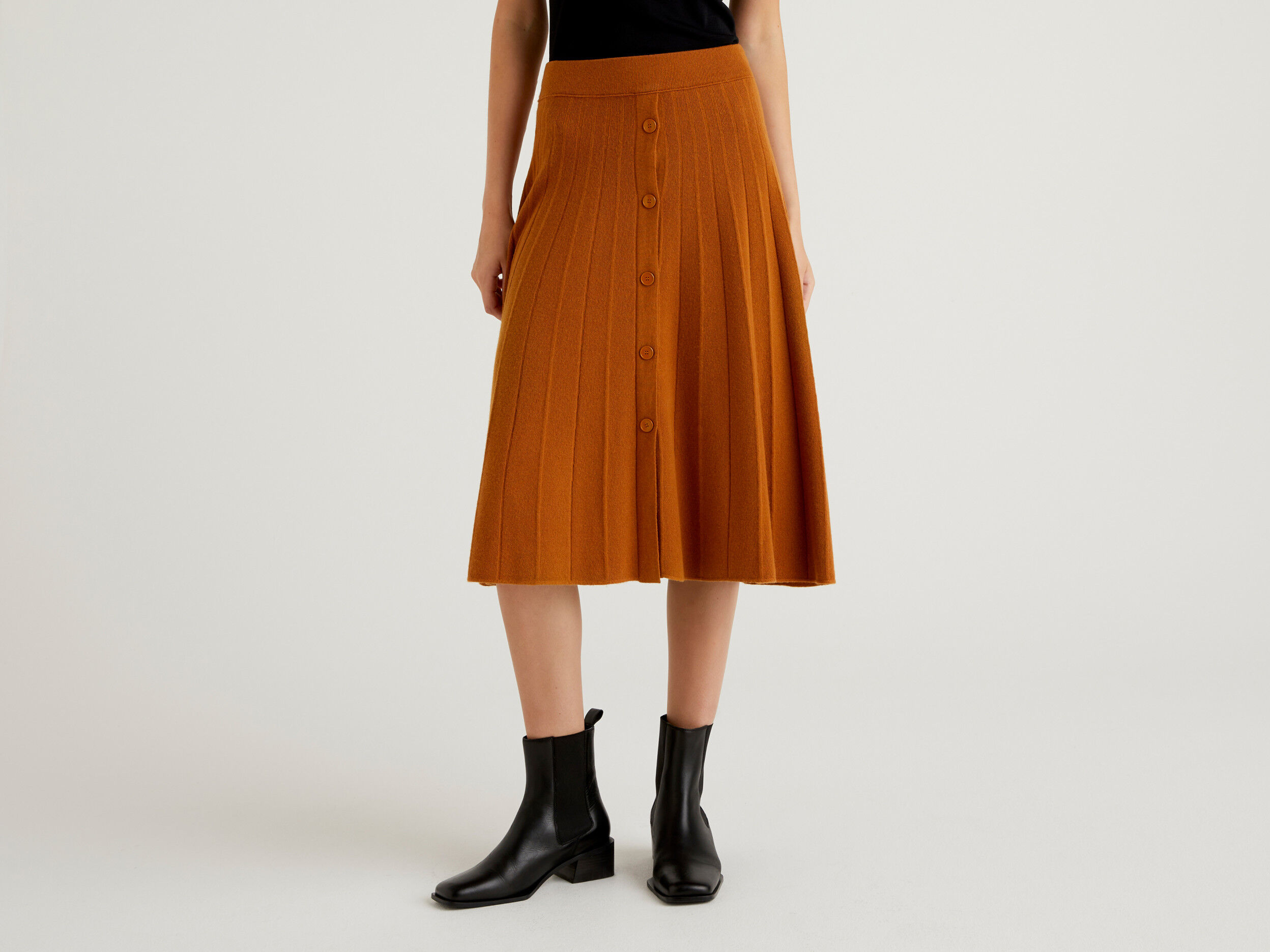 Knit outlet skirt orange