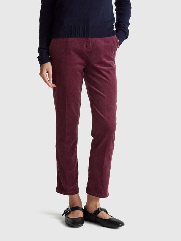 Stretch velvet chinos Women
