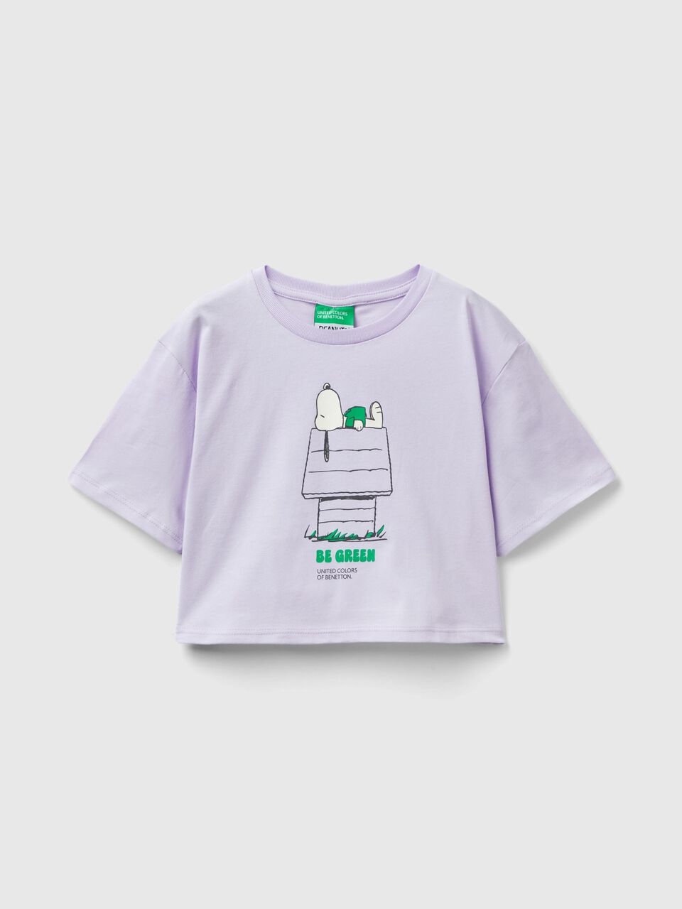Cropped ©Peanuts t-shirt - Lilac | Benetton