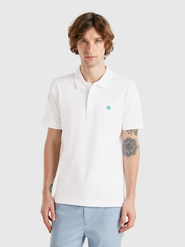 White slim fit polo Men