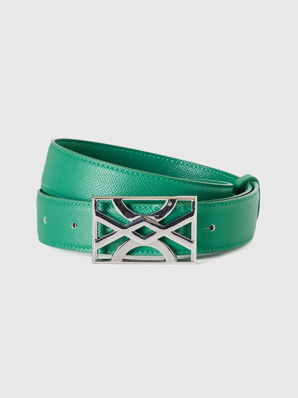 Green belt with logoed buckle Women